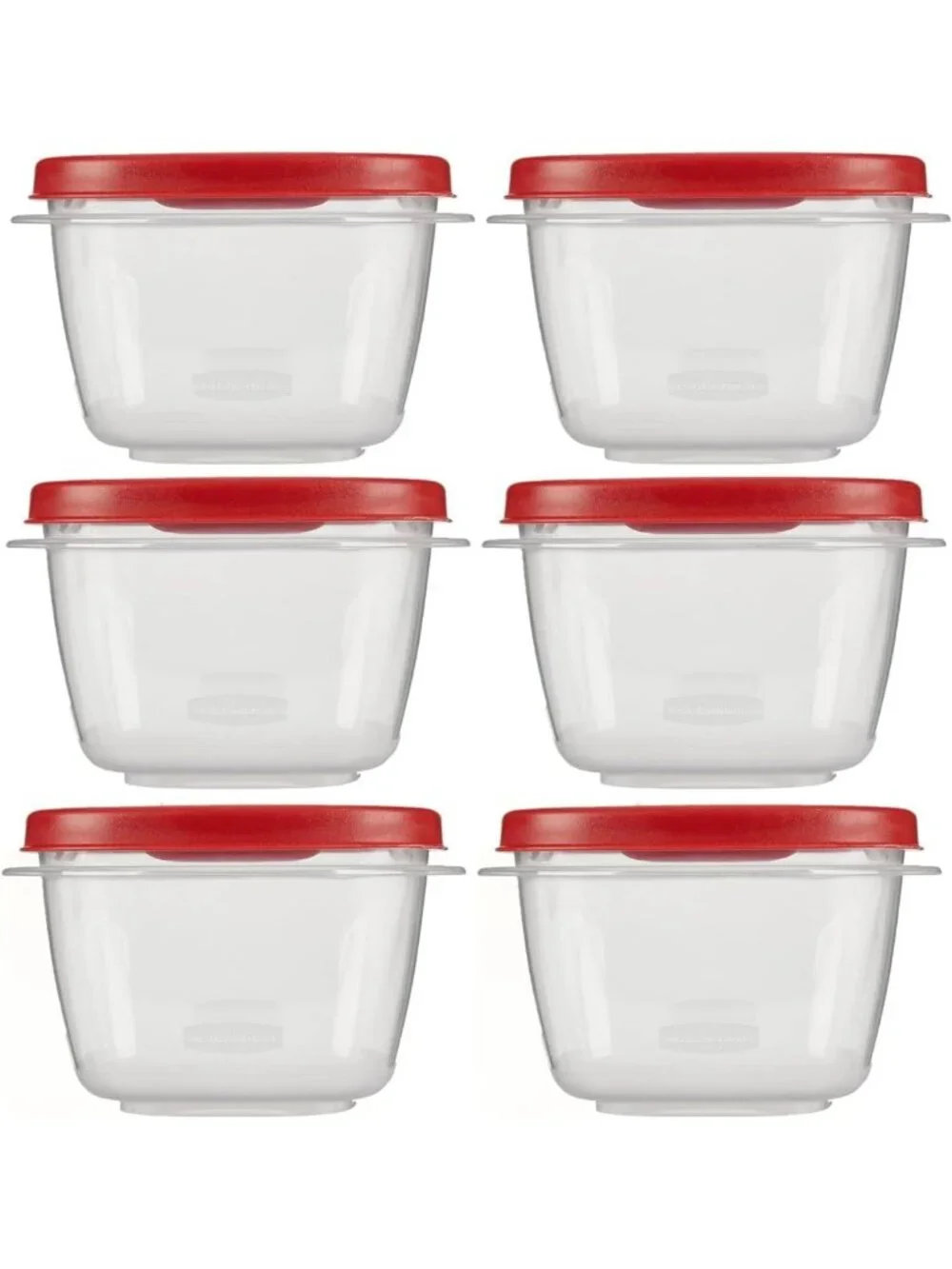 12-Piece Food Storage Container Set with Easy Find Lids - 2 Cup Size, Red